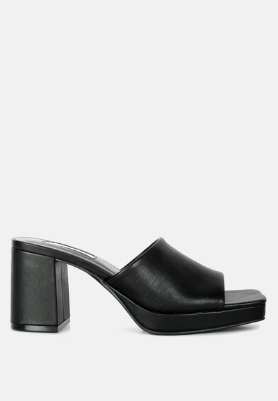 London Rag Artemisa Block Heel Slip On Sandals In Black