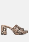 London Rag Artemisa Block Heel Slip On Sandals In Multi
