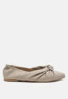 London Rag Norma Knot Detail Elasticated Ballet Flats In Brown