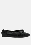 London Rag Norma Knot Detail Elasticated Ballet Flats In Black