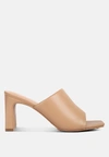 London Rag Cannes Slip-on Mid Heel Sandals In Brown