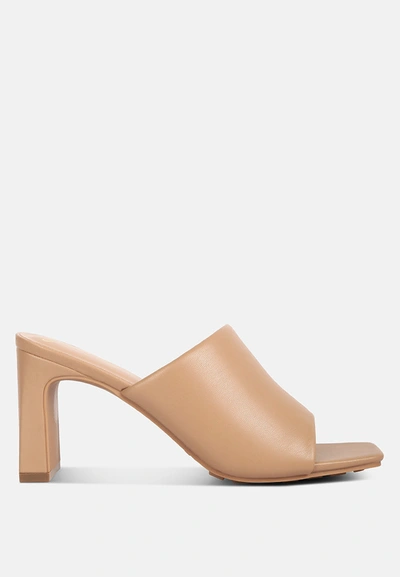 London Rag Cannes Slip-on Mid Heel Sandals In Brown