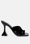 London Rag Snatched Intertwined Toe Ring Heeled Sandals In Black