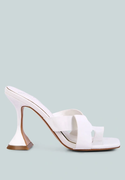 London Rag Snatched Intertwined Toe Ring Heeled Sandals In White