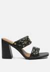 London Rag Fischer Block Heel Sandals In Black