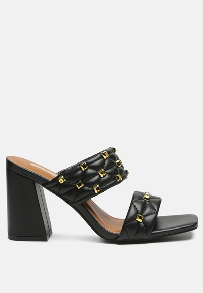 London Rag Fischer Block Heel Sandals In Black