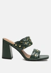 London Rag Fischer Block Heel Sandals In Green