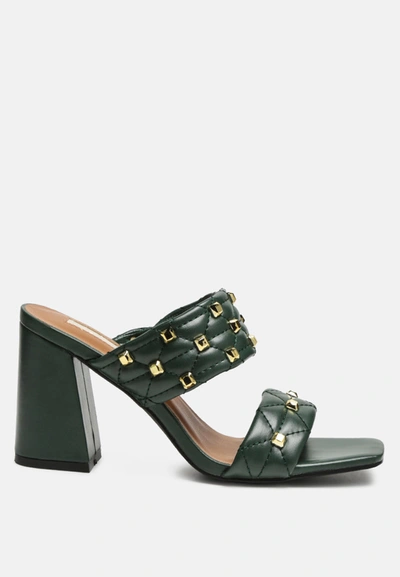 London Rag Fischer Block Heel Sandals In Green