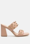 London Rag Fischer Block Heel Sandals In Beige