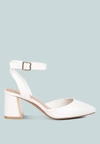 London Rag Hyatt Metallic Accent Block Heel Sandals In White