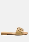 London Rag Madeleine Metal Rings Flate Slides In Brown