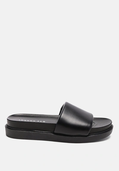 London Rag Moulded Pool Slides In Black