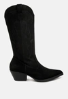 London Rag Ginni Embroidered Calf Boots In Black