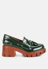 London Rag Jonah Tassels Detail Chunky Loafers In Green