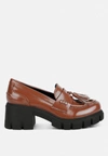 London Rag Jonah Tassels Detail Chunky Loafers In Brown