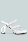 London Rag Erised Clear Heel Toe Ring Slides In White