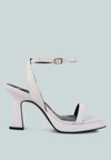 London Rag Five Star Ankle Strap Kitten Heel Sandals In White