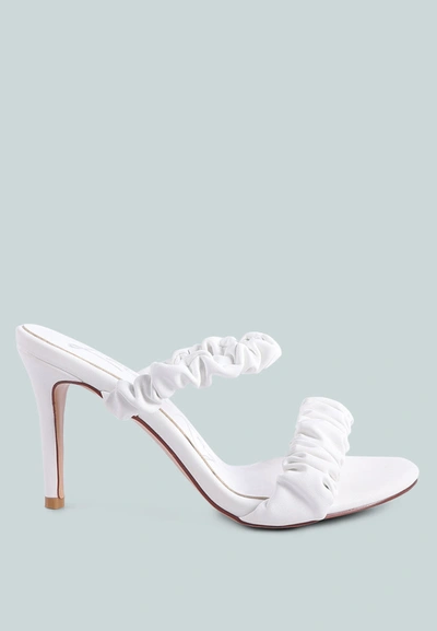 London Rag Qualie Gathered Around Slip-on Heeled Sandal In White