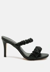 London Rag Qualie Gathered Around Slip-on Heeled Sandal In Black