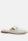 London Rag Begonia Buckled Faux Leather Croc Mules In White