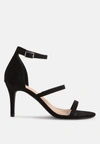 LONDON RAG KAZAKI MID HEEL ANKLE STRAP SANDALS