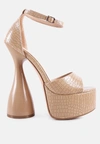 London Rag Pretty Me Patent Croc Ultra High Platform Sandals In Multi