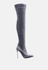 London Rag Madmiss Stiletto Calf Boots In Grey