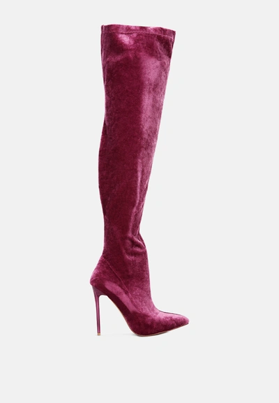 London Rag Madmiss Stiletto Calf Boots In Purple