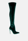London Rag Madmiss Stiletto Calf Boots In Green
