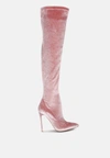 London Rag Madmiss Stiletto Calf Boots In Rose