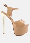 London Rag Bewitch Ultra High Heeled Ankle Strap Sandal In Multi
