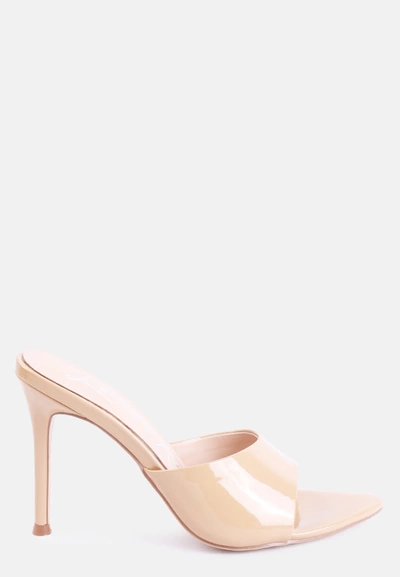 London Rag Yule Ball Patent Pu High Heel Sandals In Latte