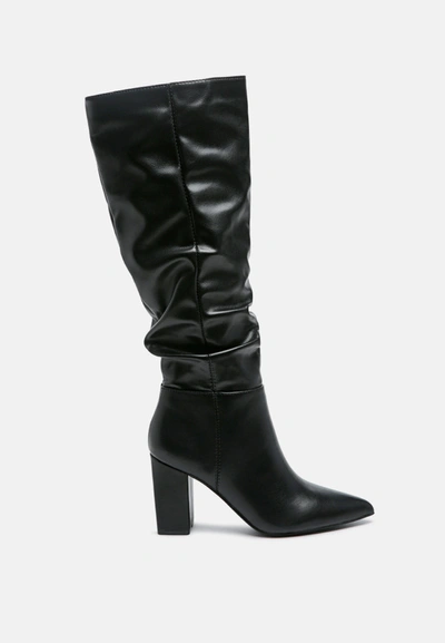 London Rag Hanoi Knee High Slouch Boots In Black