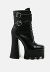 London Rag Stomper Trucker Block Boot In Black
