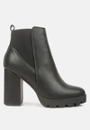 London Rag Bolt Block Heeled Chelsea Boots In Black