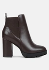 London Rag Bolt Block Heeled Chelsea Boots In Brown