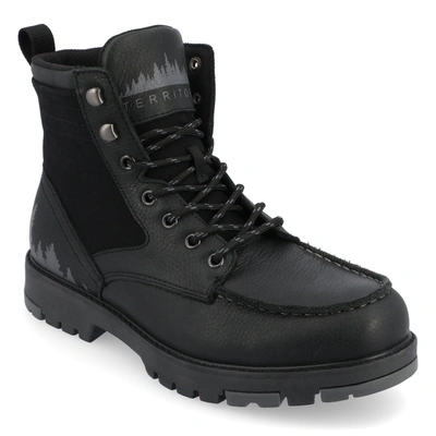 Territory Timber Water Resistant Moc Toe Lace-up Boot In Black