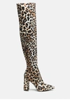 LONDON RAG FLITTLE LONG BLOCK HEEL BOOTS