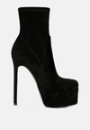 London Rag Clubbing High Heeled Microfiber Ankle Boot In Black