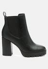 London Rag Sonia Block Heeled Boots In Black