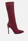 London Rag Playdate Pointed Toe High Heeled Calf Boot In Red