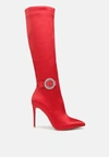 London Rag Lovestruck High Calf Boots In Red