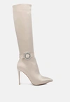 London Rag Lovestruck High Calf Boots In White