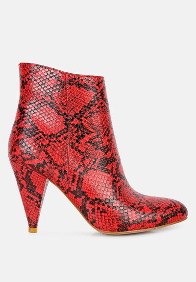 London Rag Lemon Tart Heeled Ankle Boots In Red