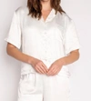 PJ SALVAGE LUXE ALOE BRIDAL SHORT SLEEVE TOP IN WHITE