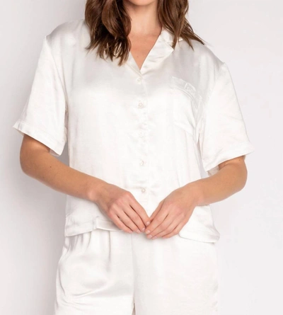 Pj Salvage Luxe Aloe Bridal Short Sleeve Top In White