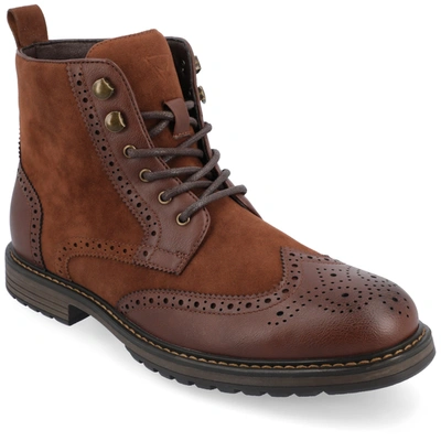 Vance Co. Virgil Wingtip Ankle Boot In Brown