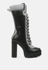London Rag Igloo Over The Ankle Cushion Collared Boots In Black