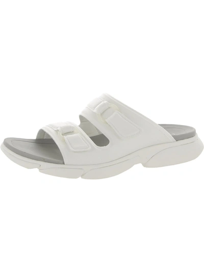 Ryka Devotion Slide Womens Embellished Slip On Flat Sandals In White