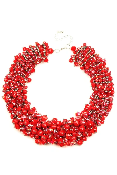 Eye Candy La Posh Collar Necklace In Red
